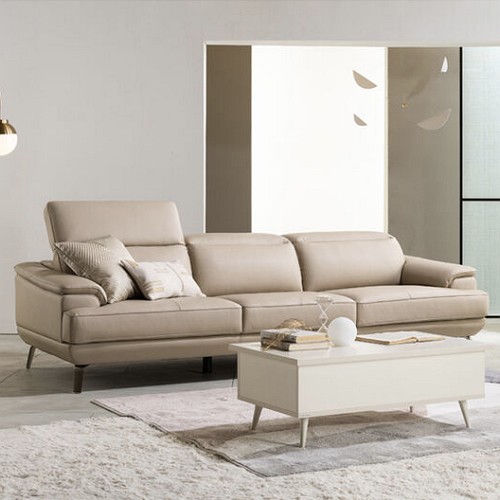 리바트 브루트 헤드틸팅형 천연가죽 소파 4인용