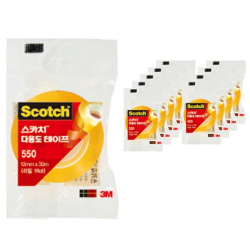 3M 스카치 550 다용도 테이프 리필 12mm x 30m (10개)