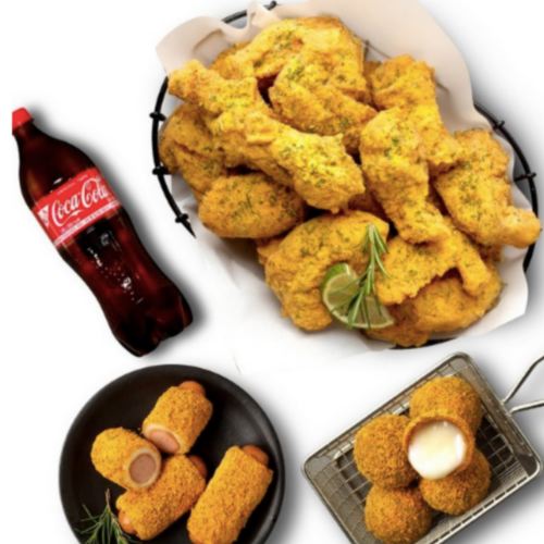 BHC ㅤ뿌링클 윙 + 뿌링치즈볼 + 뿌링핫도그 + 콜라 1.25L 교환권_이미지