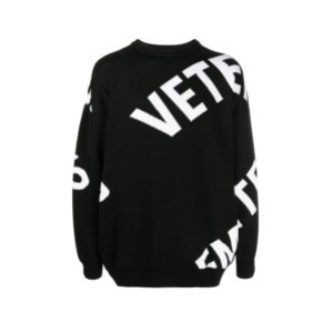 VETEMENTS 로고 울 니트 블랙 남성 UE52KN400B BK