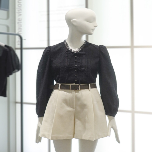 대현 ZOOC 레이스 리본 크롭 블라우스 Z254MSC036