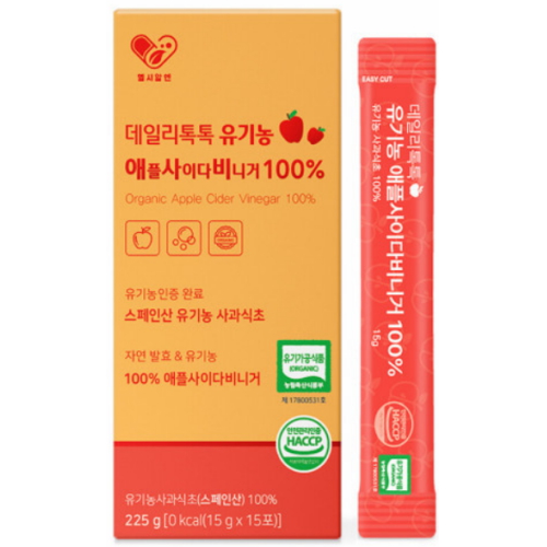 데일리톡톡 유기농 애플사이다비니거 100% 225g (15g x 15포)