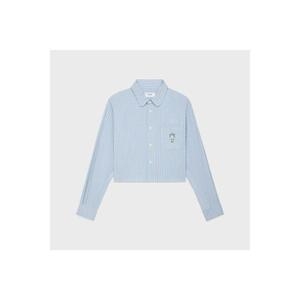 셀린느 크롭 셔츠 히코리 스트라이프 코튼 RC04R0844 FZC7_이미지