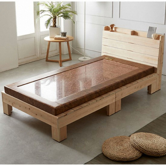 로제 수납헤드 편백나무 돌침대 SS