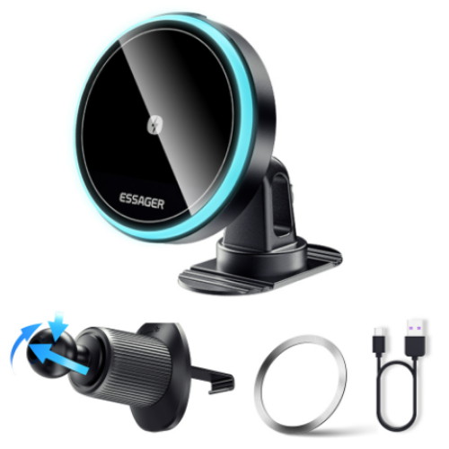 Essager 맥세이프 고속 흡착+송풍구형 무선충전거치대 T1