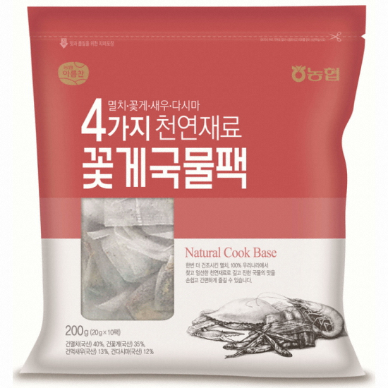 아름찬 4가지 천연재료 꽃게국물팩 200g (30개)_이미지