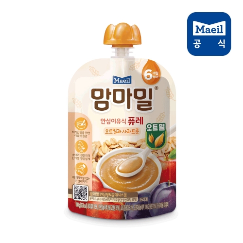  매일유업 맘마밀 퓨레 오트밀과 사과프룬 100g [5개]