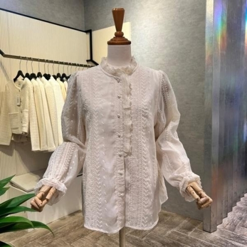 Ab.f.z 레이스 자수 시스루 블라우스 AOA2HB31D