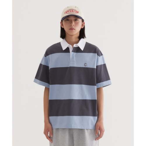 COVERNAT C 로고 럭비 카라 티셔츠 Charcoal CO2502ST07CH 398364