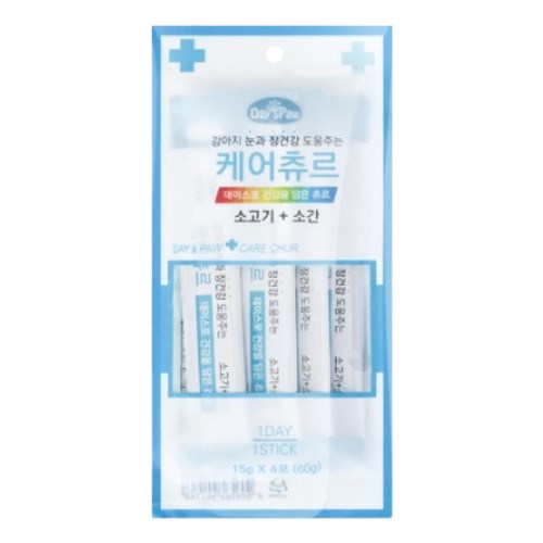 펫원 데이스포 독 케어츄르 소고기+소간 60g (15g x 4p) (3개)_이미지