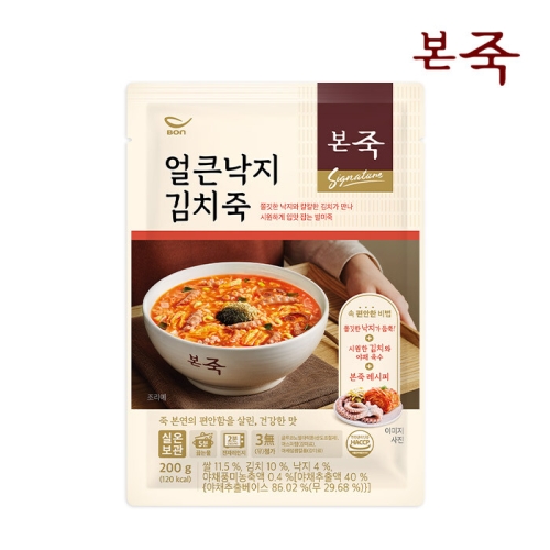 동방푸드마스타 아침엔본죽 얼큰낙지김치죽 200g (1개)_이미지