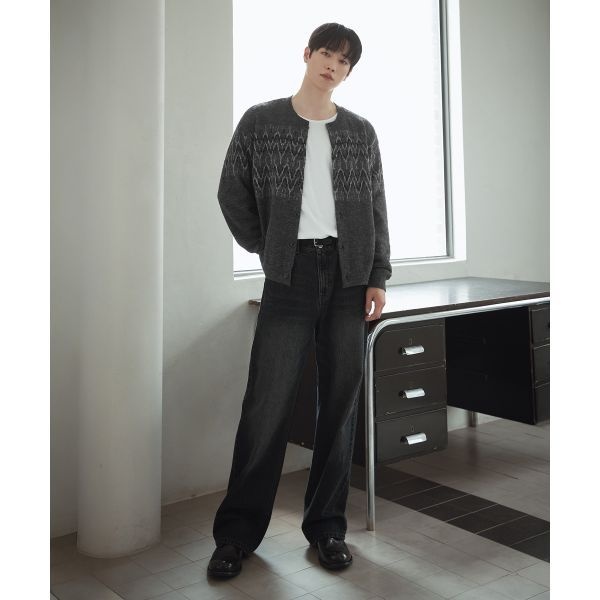  드로우핏 DRW FIT DRAW 서강준 PICK 콘트라스트 세미 와이드 워싱 데님 팬츠 RUSTY INDIGO DFDN4104RID..