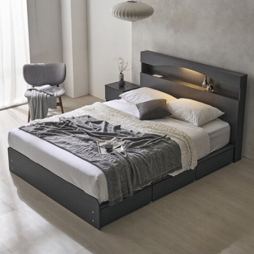 상일리베가구 로한 수납 LED침대 SS (매트별도)_이미지