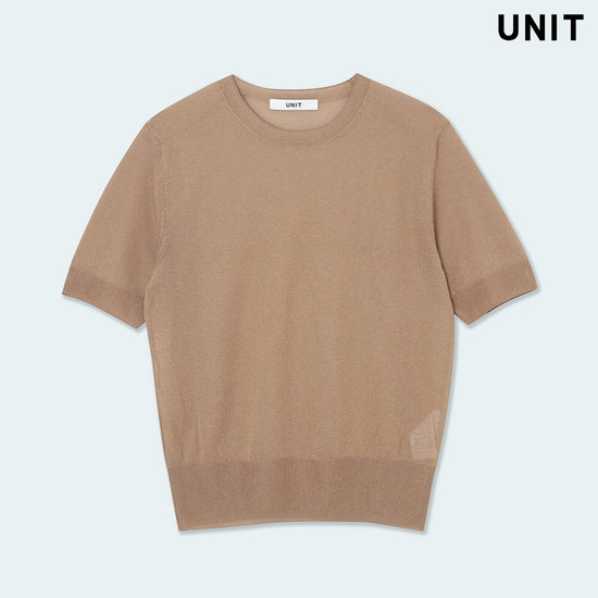 유닛 베이지 팔마 니트 크루넥 풀오버 UFLKCN21AN-32