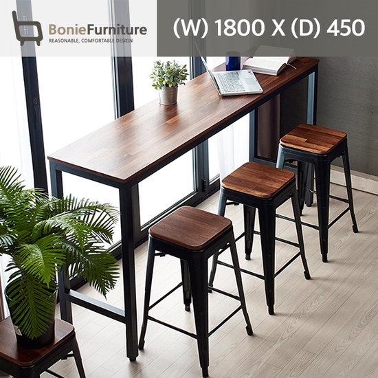 동서가구 라피네 멀바우 High 바테이블  (1800x950,의자2개)_이미지