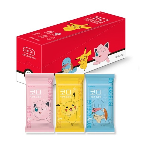 쌍용C&B 코디 아트앤 포켓몬 물티슈 휴대 20매10입 20개입 10개_이미지