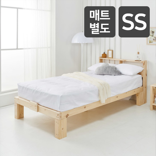 더함퍼니처 레드파인 일체형 평상형 원목 침대 SS