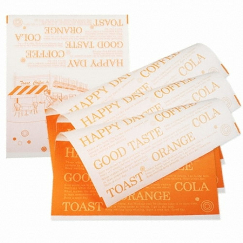 [불명] 토스트포장지 오렌지  500장-샌드위치 종이포장봉투이미지입니다. 누르면 해당 게시물로 새창이동합니다.