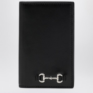구찌 Black long cardholder with Horsebit 846951AAFP1/XL GUC-1000 100-U Bl..