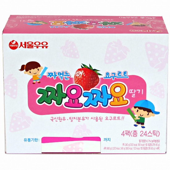 서울우유 짜먹는 요구르트 짜요짜요 딸기 240ml (12개)_이미지