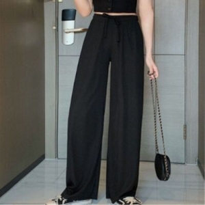 오너클랜 여성용 하이웨스트 와이드 루즈핏 허리밴딩 팬츠 데일리룩 팬츠 WFLLBBF_260304 582943_WFLLBBF_260304_이미지