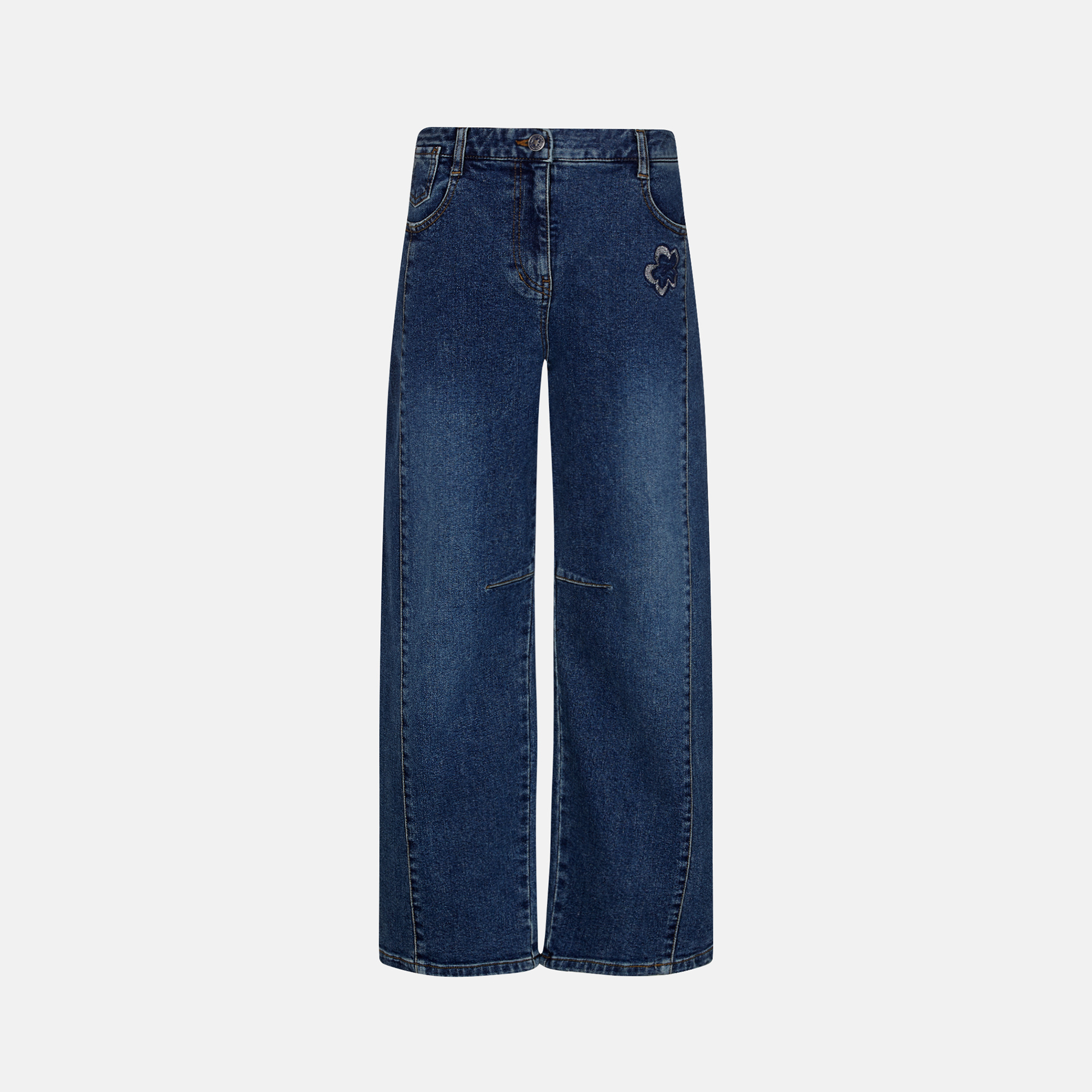 기비 플라워 자수 사이드 절개 데님 팬츠 GY26S4FRND335_이미지