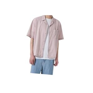에잇세컨즈 스트링 오픈카라 반소매 셔츠 라이트 핑크 424565LY5Y 424565LY5Y 375814 M 연분홍색