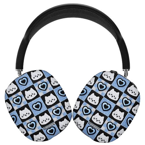 에어팟 맥스 CHECKER BOARD HEART CHICHI-BLUE 하드 케이스