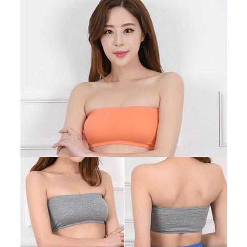 스킨센스 스트랩리스 오프숄더 면 튜브 탑브라 WF4C4D5_이미지