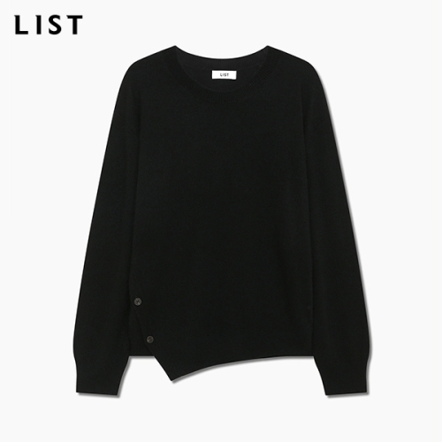 인동에프엔 리스트 울 사이드 버튼 라운드넥 니트_TSKPOP80010_CA