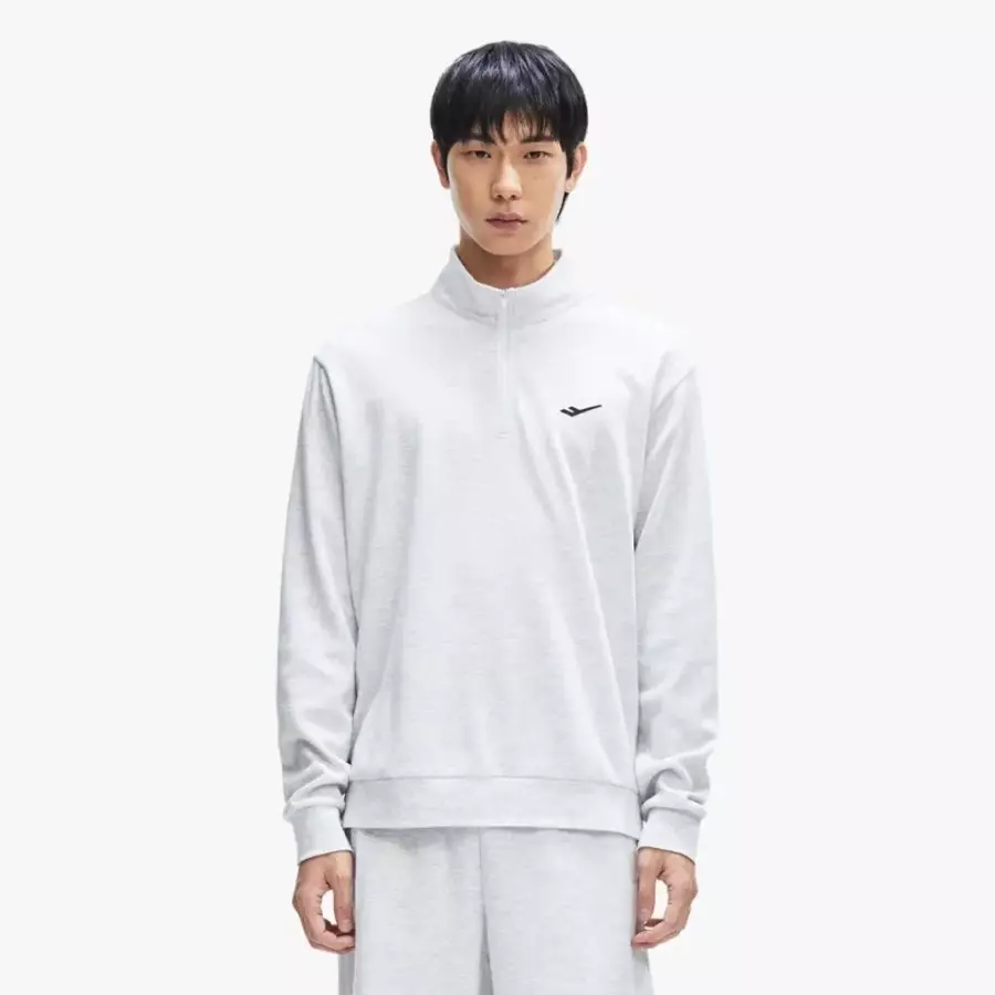 남녀공용 그레이 캐쥬얼 긴팔 반집업 티셔츠 / 봄가을 반폴라 긴팔티 PW3MF24S121IC