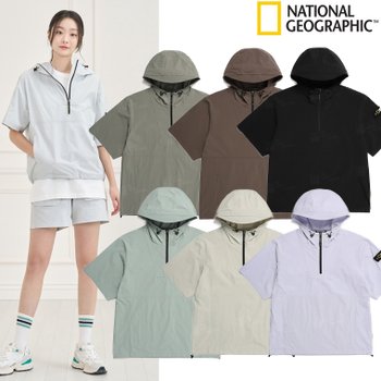 내셔널지오그래픽 아델리 경량 우븐 스트레치 반팔 아노락 N232UFT141_이미지
