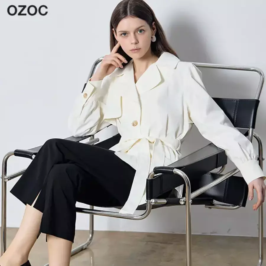 OZOC 샤벳쇼룸 숏 트렌치 자켓 842515