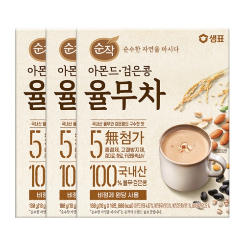 샘표식품 순작 아몬드 검은콩 율무차 18g 10개입 (3개)
