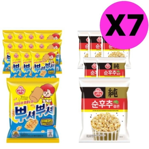 오뚜기 뿌셔뿌셔 바베큐 맛 84개 + 순후추 팝콘 42개