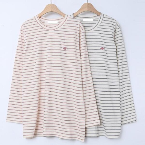 강물처럼 빅사이즈티 T835L602 스트링이중스트라이프티 LY 46176789_이미지