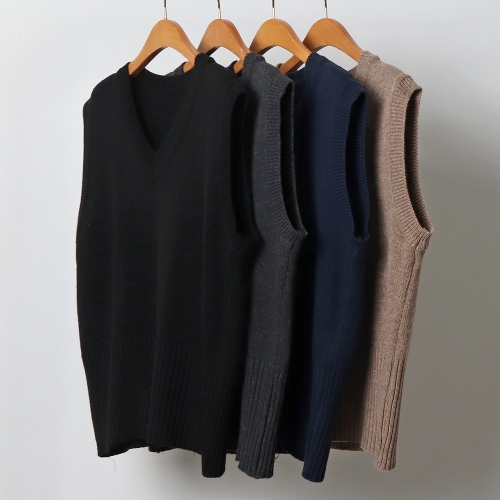 아이우먼 빅사이즈니트베스트 J528L412 브이넥주름니트조끼 EB_이미지