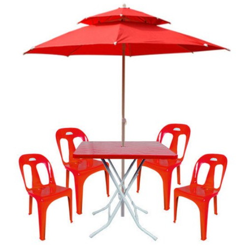 호가 특대형 파라솔 + 사각 테이블 + B형 의자 4개