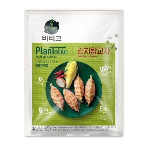 CJ제일제당 비비고 플랜테이블 김치왕교자 385g (1개)