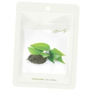 무색의 투명하고 촉촉한 에센스 녹차 마스크팩