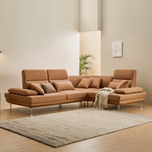 장인가구  도이 코너형 스윙 이지클린 가죽 소파 5인용 (스툴별도)