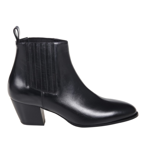 세르지오 레반테시 블랙 레더 앵클 부츠 PERLA56 LEATHER