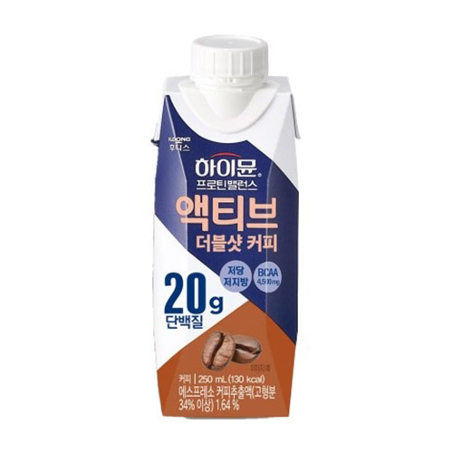 일동후디스 하이뮨 프로틴 밸런스 액티브 더블샷 커피 250ml (18개)_이미지
