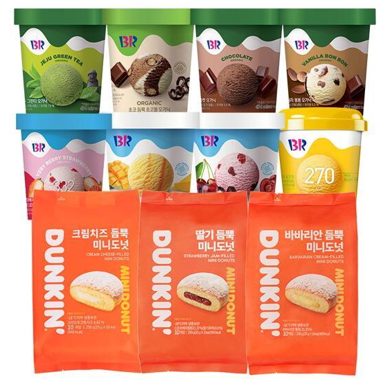 배스킨라빈스 던킨 미니도넛 3종+배스킨라빈스 프리팩 아이스크림 474ml 골라담기 (1개)_이미지
