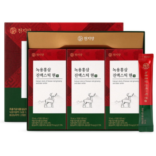 천지양 녹용홍삼 진액스틱 현 10ml 30포 (6개)_이미지