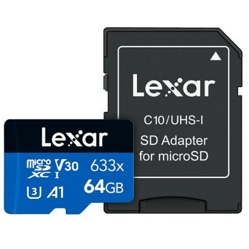 Lexar micro SD High-Performance 633X (64GB)