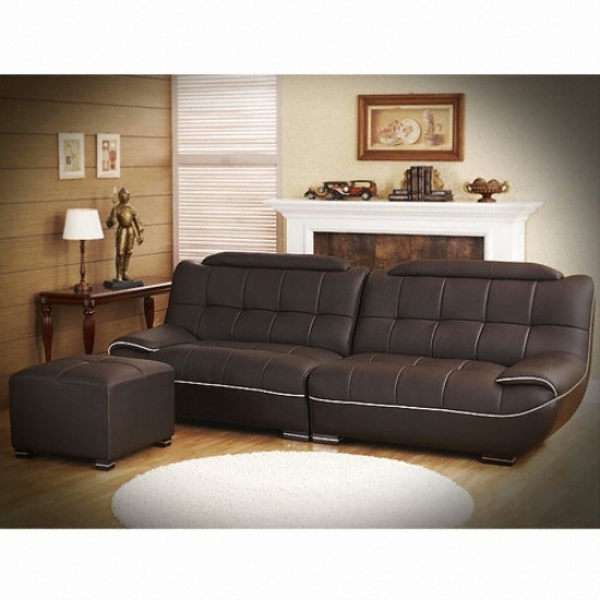 FM디자인 BTB 오리털 가죽소파 (4인용+스툴)