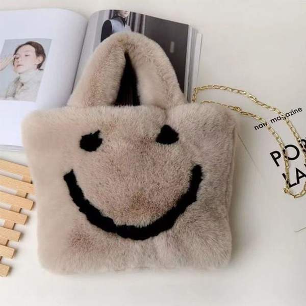 하츠 스마일 TSL861C4 보송밍크 페이크퍼 미니 토트백 +메탈 스트랩