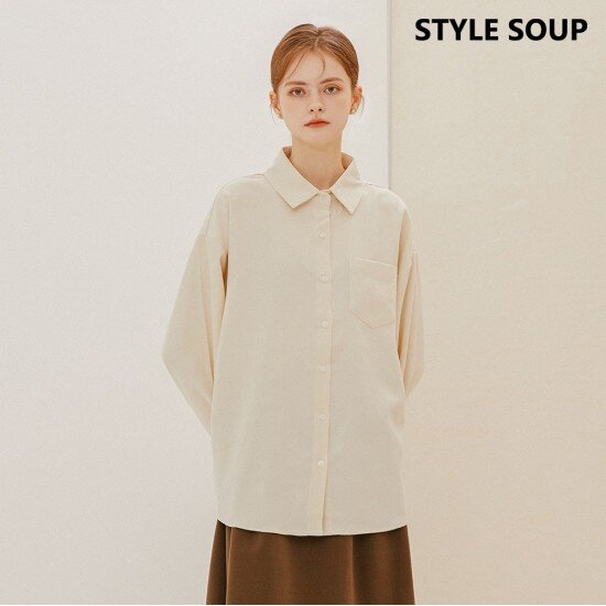  숲(SOUP) 베이직 원포켓 셔츠 SZBLSE1