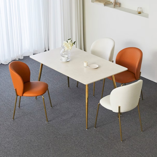 폴인퍼니 라비쉬 12T 직각 단면 세라믹 골드 식탁 1400 (의자별도)_이미지